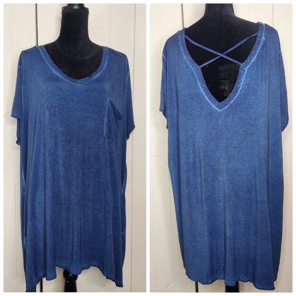 loralette Tops - Loralette Blue Criss Cross Shirt